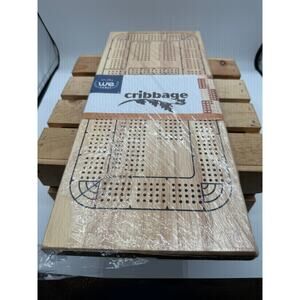 WE Games Wooden Cribbage Board Game Brand - New Sealed - 3 Track Wood Board